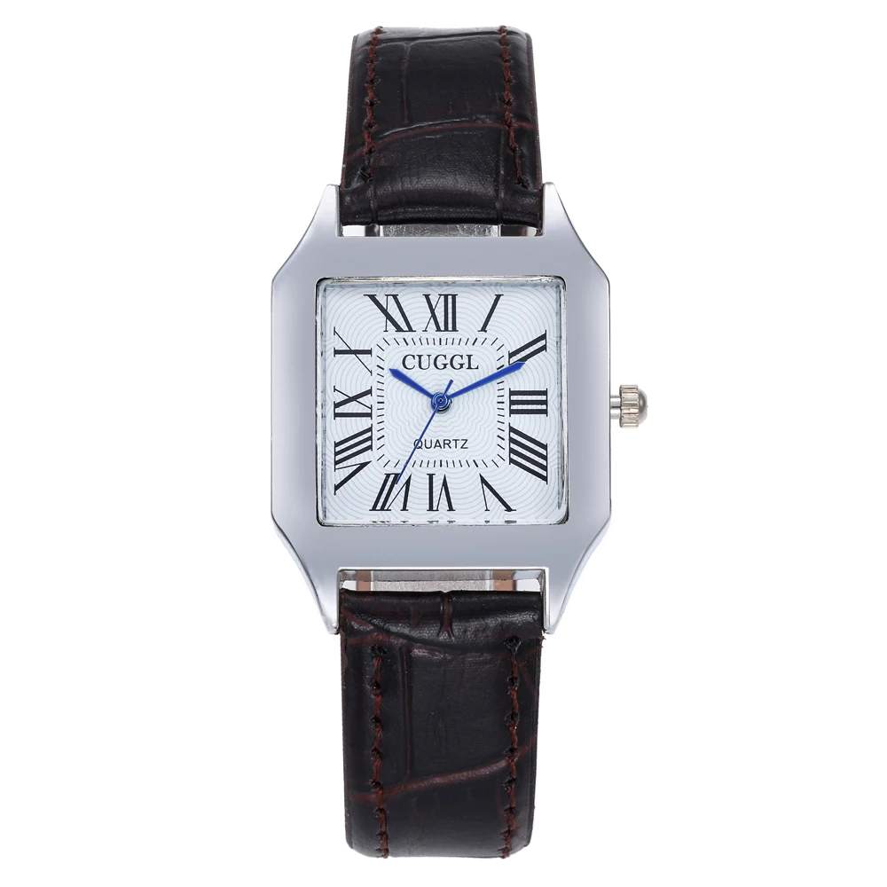 Часы мужские и женские квадратные модные брендовые кварцевые для влюбленных пар