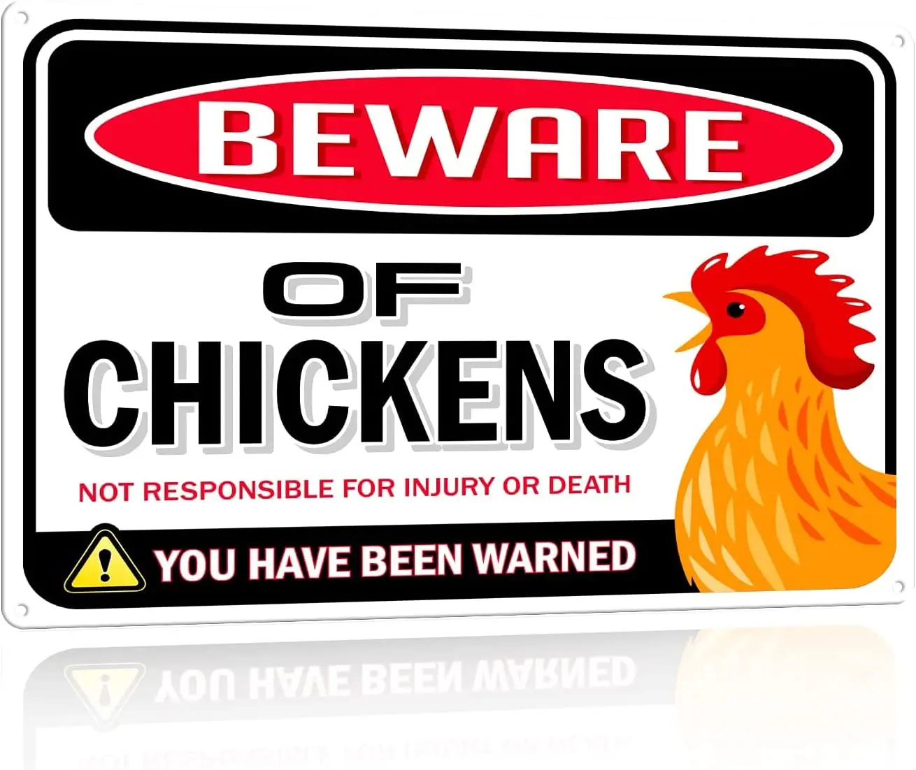 

N\A Beware of Chickens Warning Yard Sign-Fun Chicken Coop Sign for Chicken Girl Fans and Lovers-Indoor or Outdoor Plaque