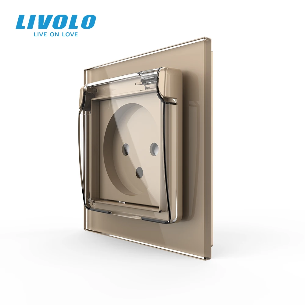 Livolo европейский стандарт розетка израильская панель из хрустального стекла 16A FR