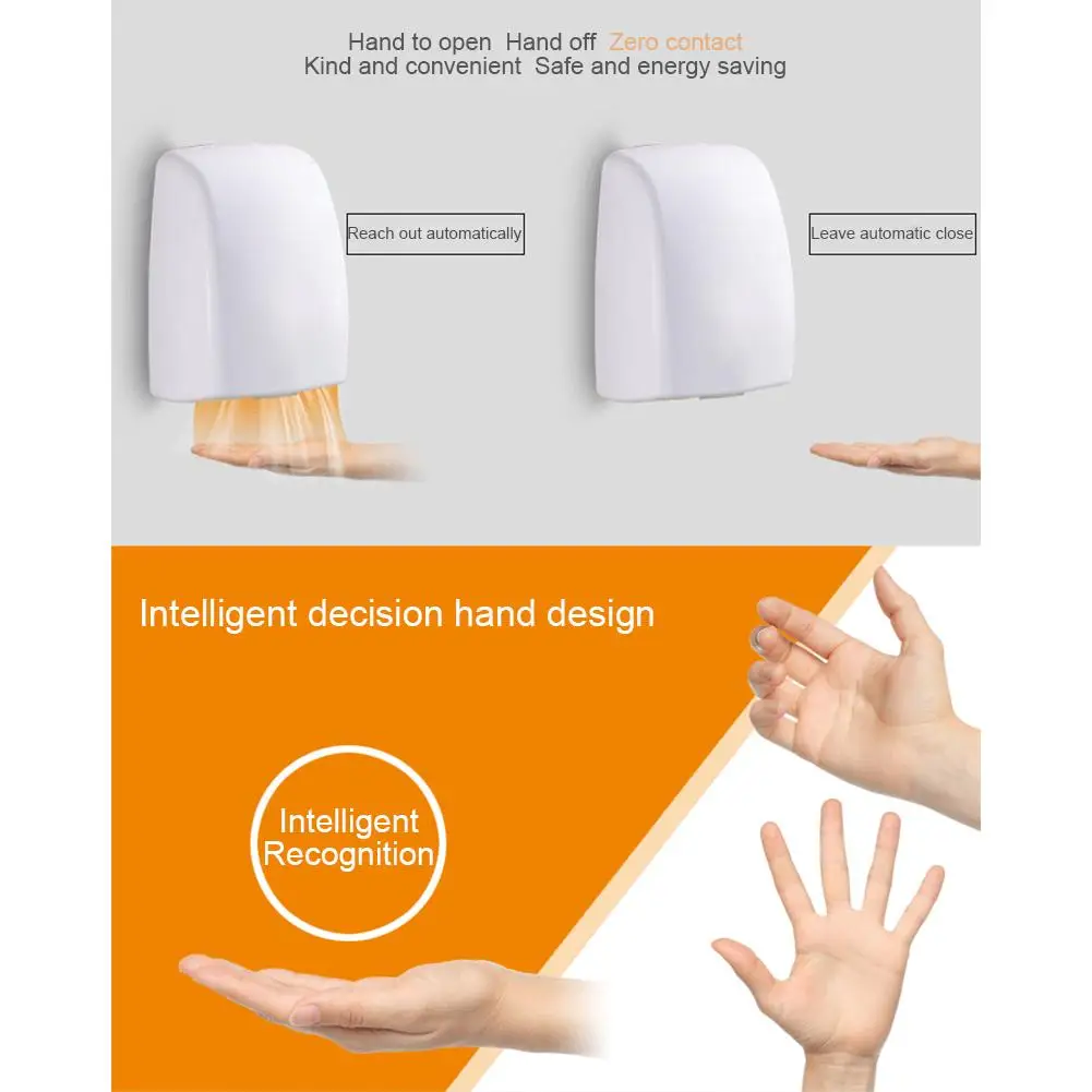 

Automatic Hand Dryer High Speed Hot Air Hand Blower Drying Device for Household Bathroom Hotel