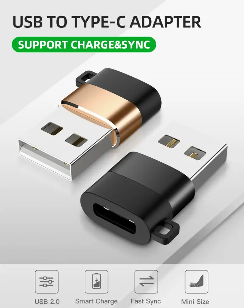 Type-C Женский к USB Мужской адаптер папа конвертер многоцветный 3 0 OTG с цепочкой для