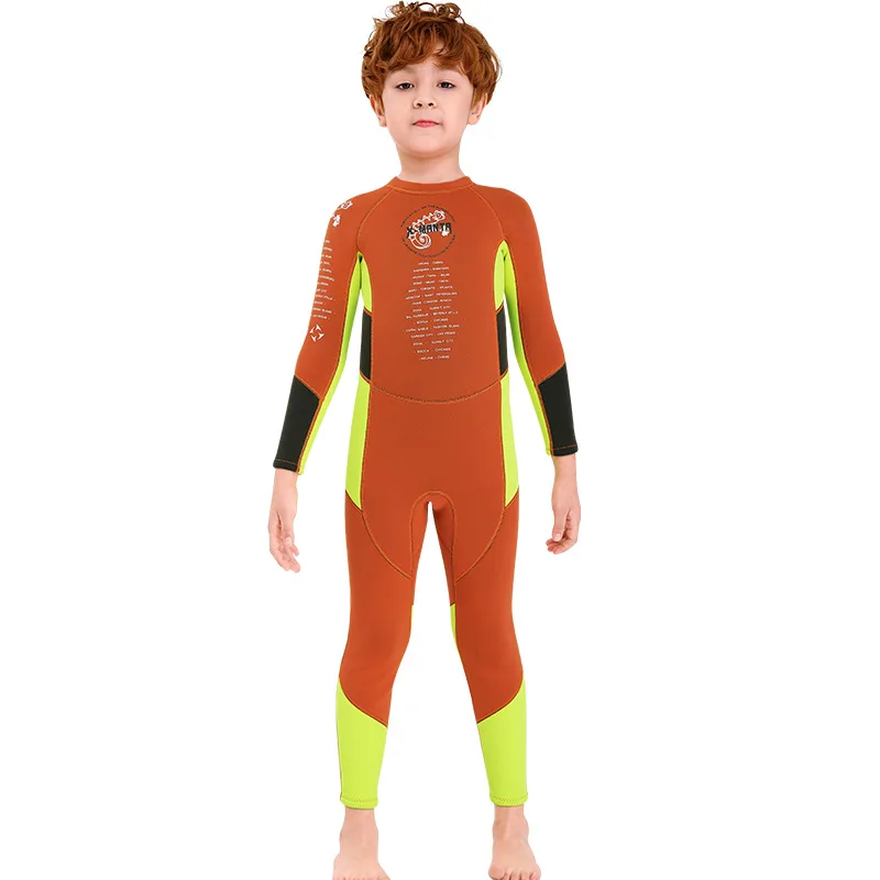 

New children's diving suit 2.5MM diving suit one-piece long-sleeved warm boy snorkeling surfing waterproof female swimsuit