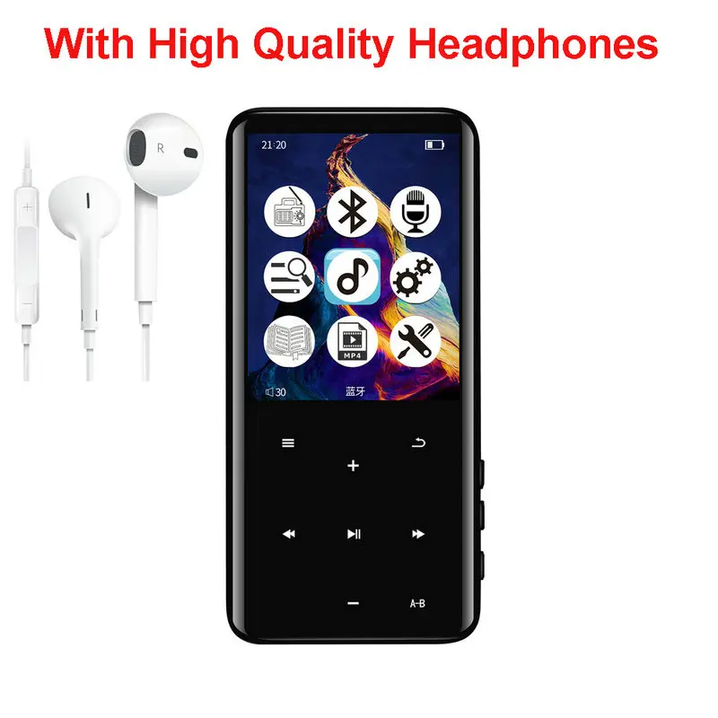 MP4 with headphones X2 MP3 HIFI плеер Bluetooth музыка портативный MP3 мультимедиа FM радио электронная книга цифровой диктофон без потерь видео Walkman - Цвет: MP4 with headphones