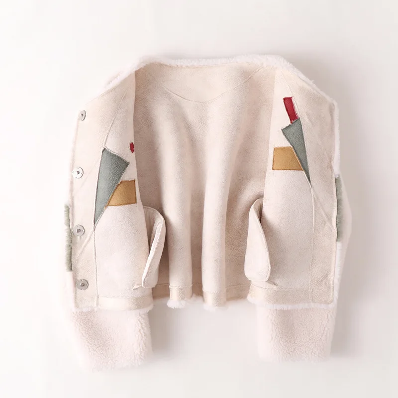 Пальто из овечьей шерсти женская верхняя одежда осенне-зимняя Свободная куртка с