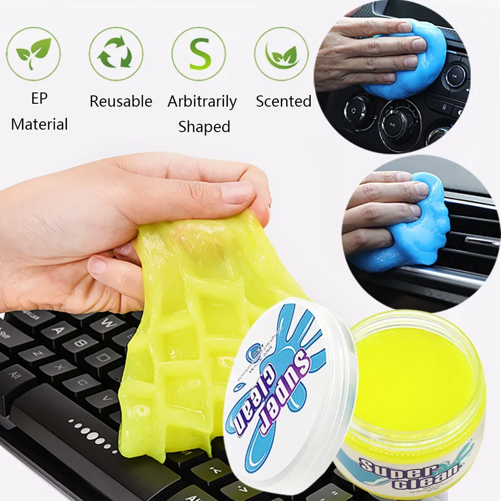 Очистка автомобиля волшебный мягкий липкий чистый клей слизи пыль очиститель