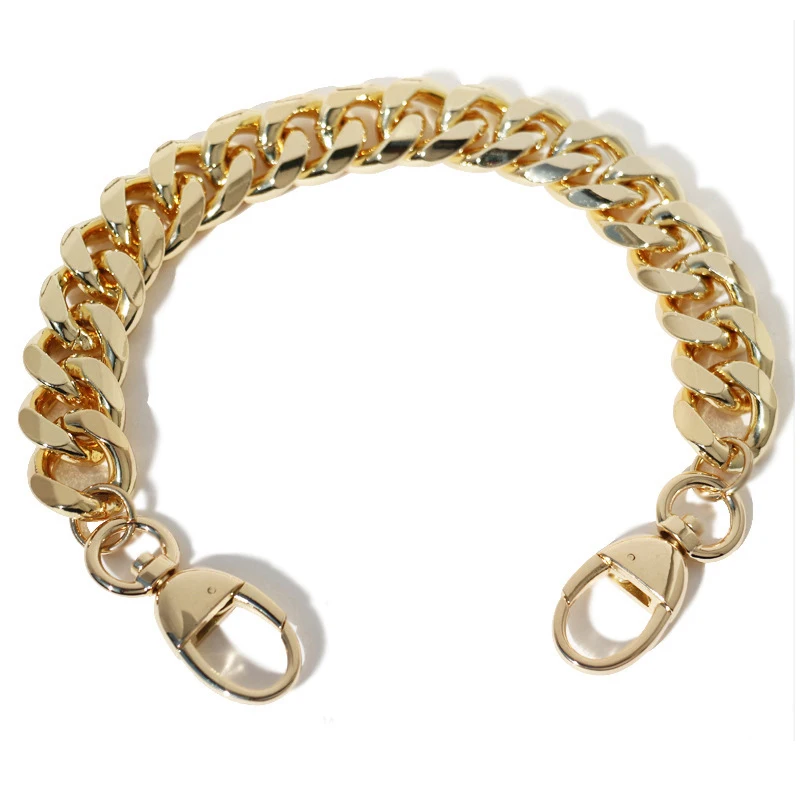 19mm Thick Aluminum Chain 20/30/40cm Gold Silver Color Light Weight Shoulder Bag Strap DIY Handbag Handles Bag Parts Accessories