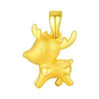 pure 24k 999 yellow gold 3d lovely deer pendant women gift 1 1 1 3g