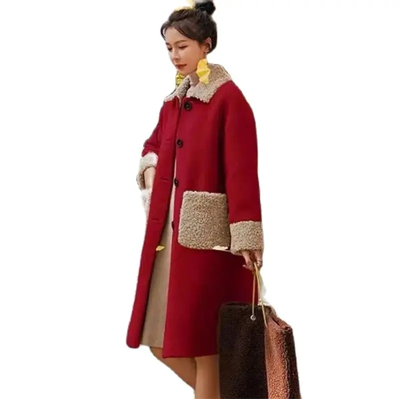 Зимняя женская новая Толстая Женская шерстяная куртка женское свободное