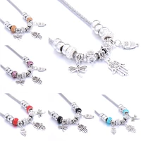 10pcslot owl bergamot dragonfly necklacejewelry lobster buckle snake chain sweater chain beaded necklace fit jewelry gift