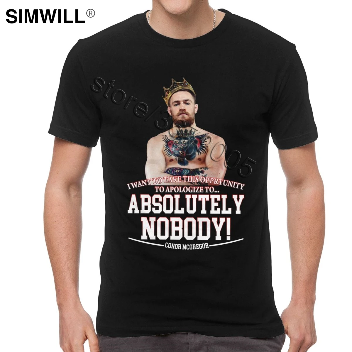 Красивая Мужская крутая футболка Conor Mcgregor с коротким рукавом хлопковая для