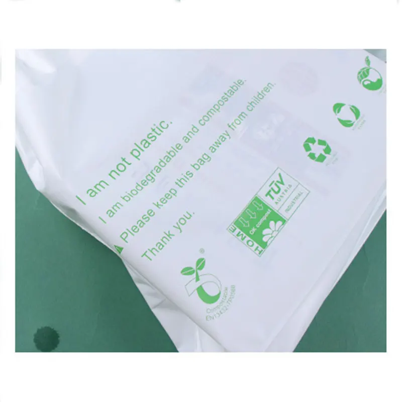 

50Pcs White Degradable Drawstring Bag ECO 100% Biodegradable Envelope Bag Self Adhesive Clothing Food Storage Bags Courier Bags