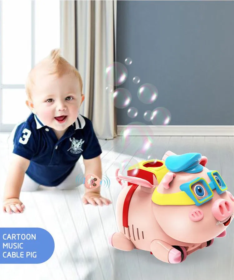 Creative Remote-controlled Toys for Children Cartoon Kids Watch Spray Bubble Web Celebrity Music Pig Educational Toy | Игрушки и хобби