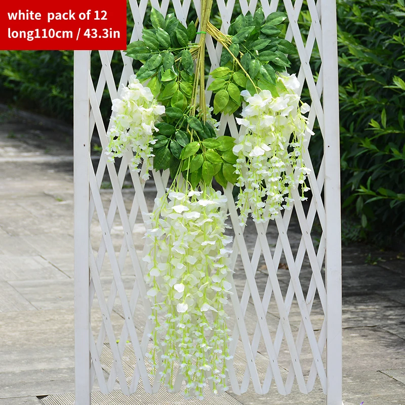 

50Pcs 110CM Wisteria Artificial Flower Wreath Hanging On The Wedding Garden Outdoor Greening DIY Party Home Garden Decoration