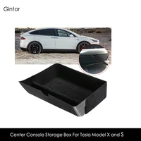 carbon car style center console storage box drawer tray for tesla model for tesla model x model s 2012 2019