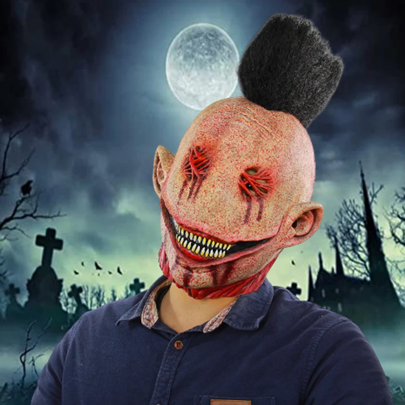 Страшная латексная маска с рыбьим ртом кровавая полное лицо карнавальный костюм