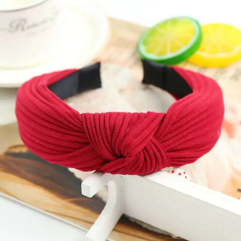 Корейский стиль новый тканевые повязки для волос вязаные ребристый узор Узелок