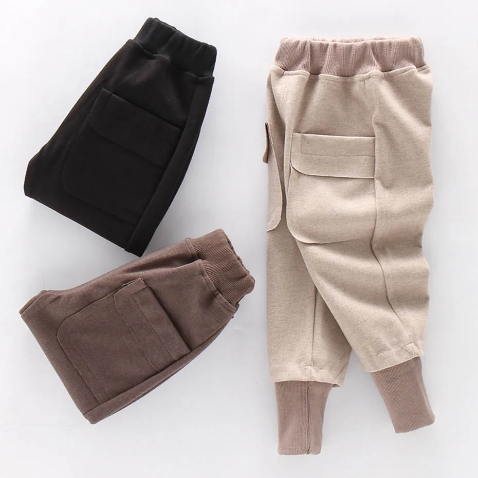 Зимние штаны для девочек с карманами лоскутные детей Повседневная стильная