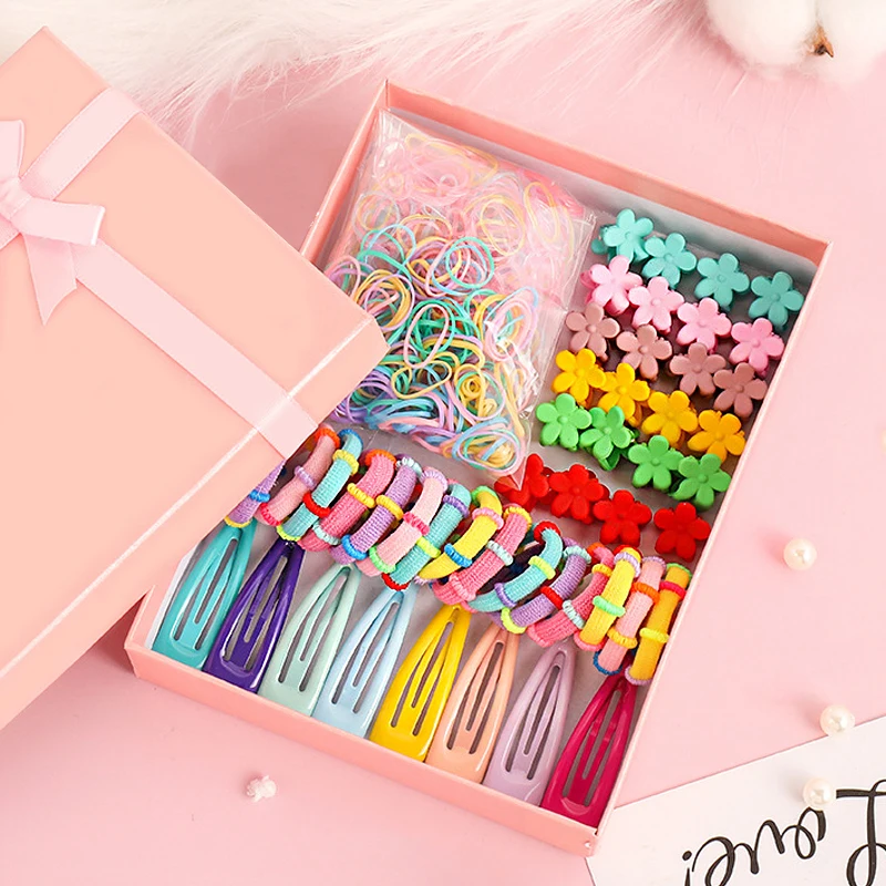 

Simple Hair Clip Elastic Head Rope Flower Hair Claw Combo Set Girl Ponytail Rubber Band bb Clip Fashion Hair Accessory Headdress