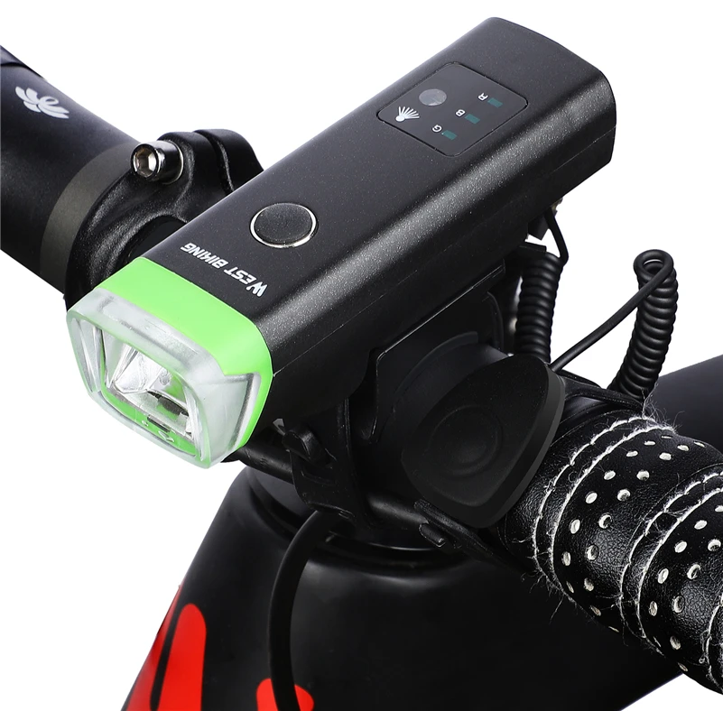 WEST BIKING велосипед светильник умная Индукционная Велосипед Передний фонарь на