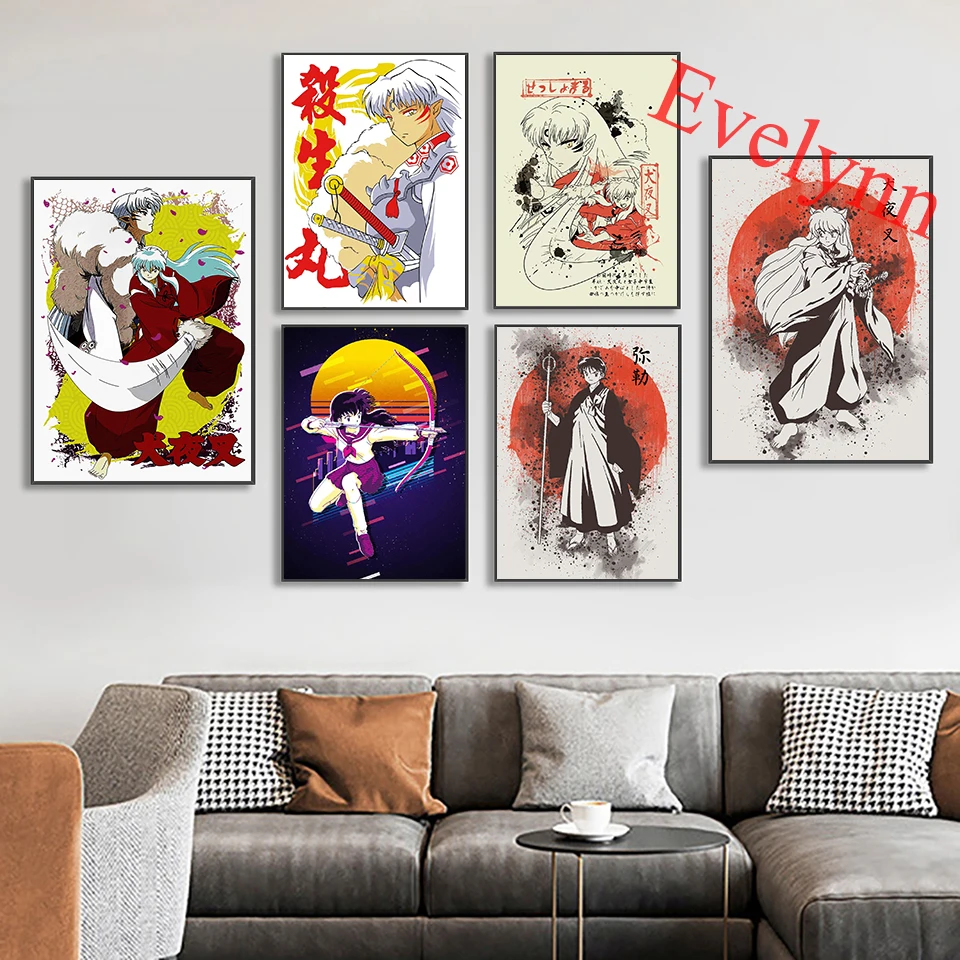 

Inuyasha Japanese Anime Wall Art Poster Children Room Decor Canvas Modern Home Decor Prints Living Room Cuadros
