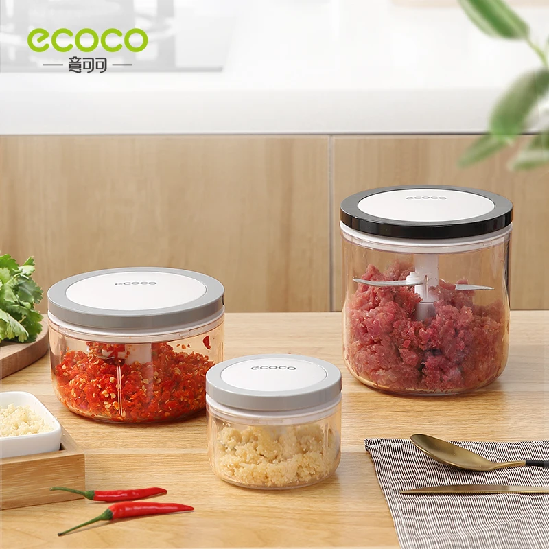 

ECOCO 1000/550/200ml Meat Grinder Hand-power Food Chopper Mincer Mixer Blender to Chop Meat Fruit Vegetable Nuts Shredders