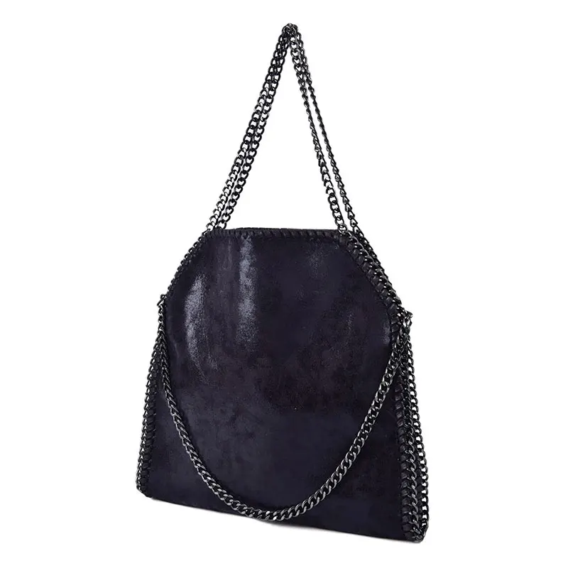 Satchel Shoulder Great Woman Black with Chains ECO-LEATHER