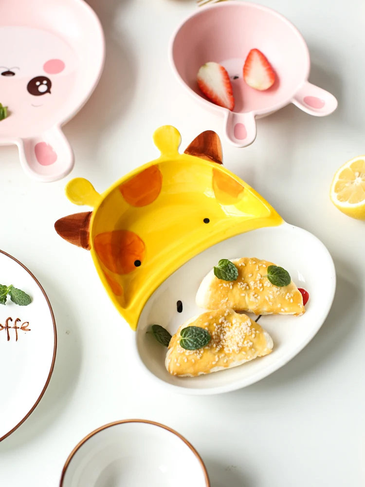 Детская керамическая посуда с милым мультяшным рисунком миска для