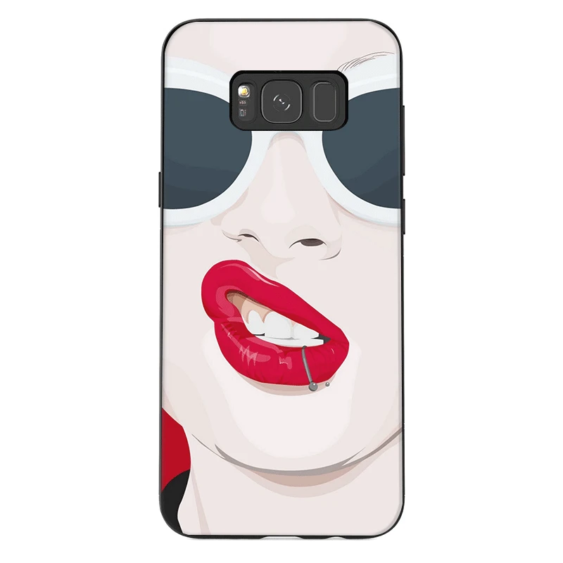 Silicome phone case for sansung J4 Core 2018 J6 Prime J7 Duo J8 M10 M20 M30 A2 Flame red lips Cute | Мобильные телефоны и