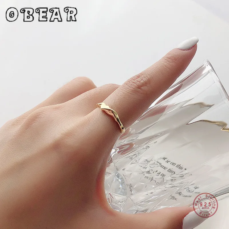 OBEAR 100% серебро 925 пробы нестандартные кольца корея промышленный стиль открытые