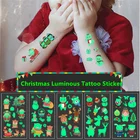 Светящиеся наклейки-татуировки Дед Мороз на новый год 2022, новогодние украшения для детей подарок на Рождество, 1 шт.