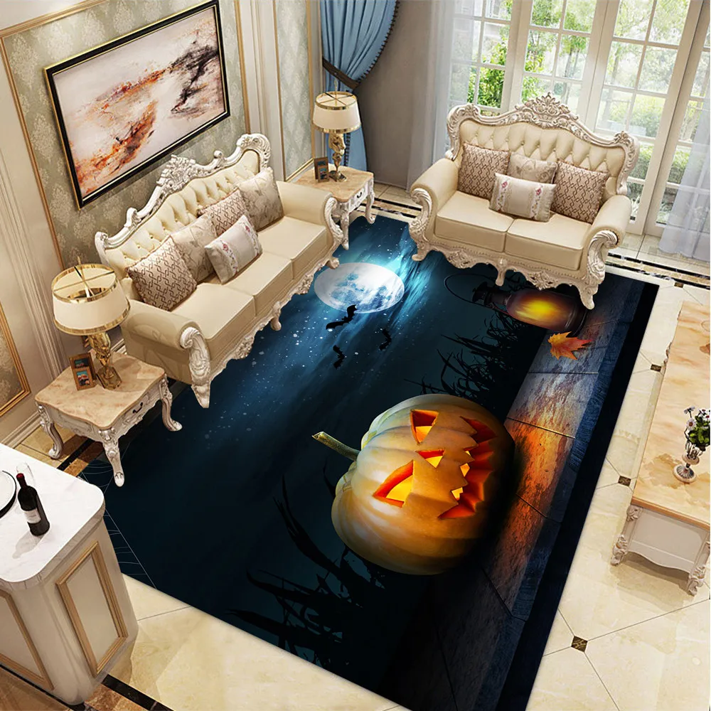 Декор для вечерние НКИ на Хэллоуин ковры гостиной спальни 3D креативный мягкий фланелевый коврик с принтом