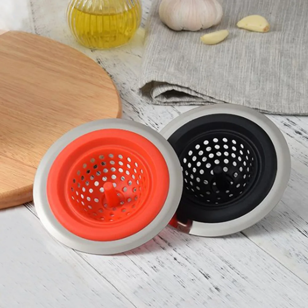 

Hair Kitchen Stainless Steel Floor Drain Stopper Bathroom Sink Deodorize Anti-blocking Strainer Silicone