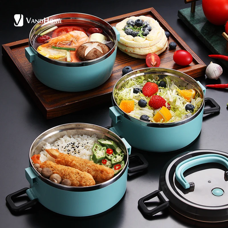 VandHome Portable Thermal Lunch Box For Kids Stainless Steel Bento Leak-Proof Food Container Insulation | Дом и сад