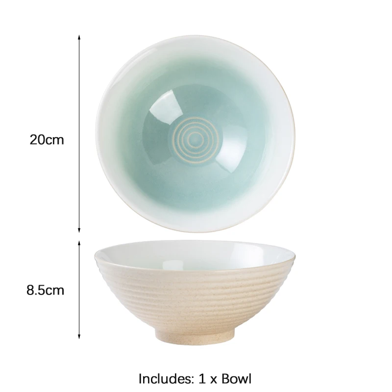 

Japanese Style Household Tableware Glaze Ceramic Salad Bowl Large Porcelain Mixed Rice Fruit Noodle Pasta Ramen Soup Bowl