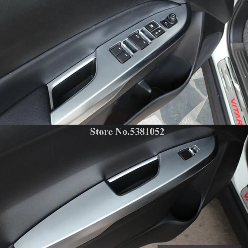

4Pcs Car Styling Door Window Glass Lift Switch Button Frame Trim Cover For Suzuki Vitara 2016 2017 2018 2019 2020 Accessories
