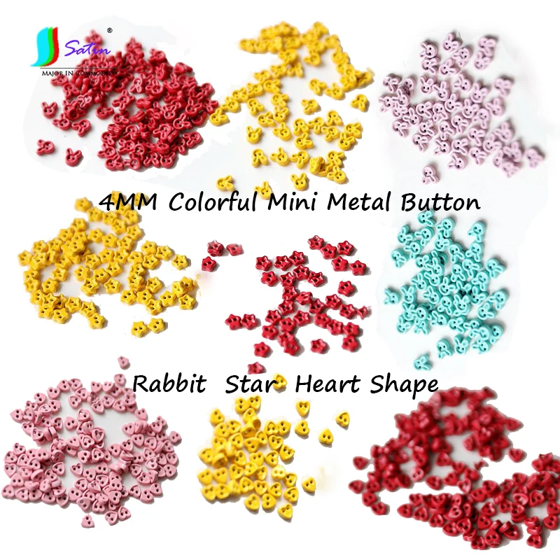 4 мм кролик Звезда Сердце Форма красный розовый желтый синий мини Ультра
