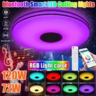 Светодиодный потолочный светильник 72 Вт120 Вт, музыкальный, RGB, Круглый, музыкальный, с приложением и динамиком bluetooth, умный потолочный светильник с дистанционным управлением