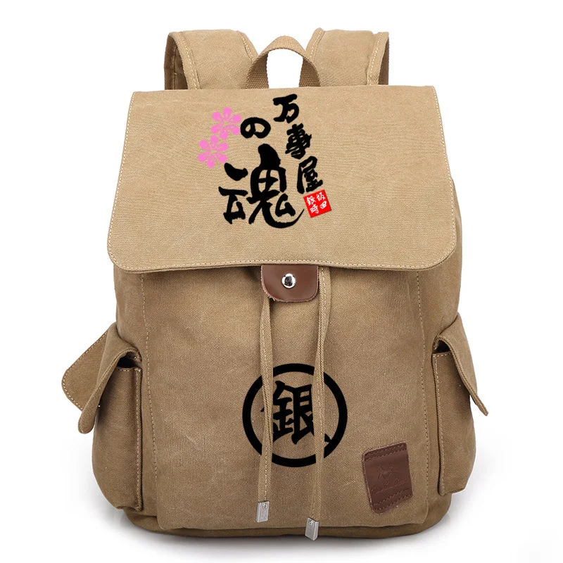 Мультфильм комиксы рюкзак GINTAMA холщовая школьная сумка подростков Кошелек