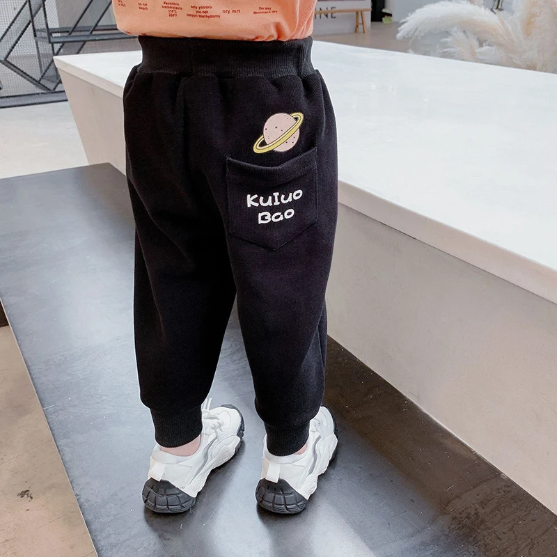 Спортивные штаны для девочек с мультяшным рисунком детские брюки эластичным