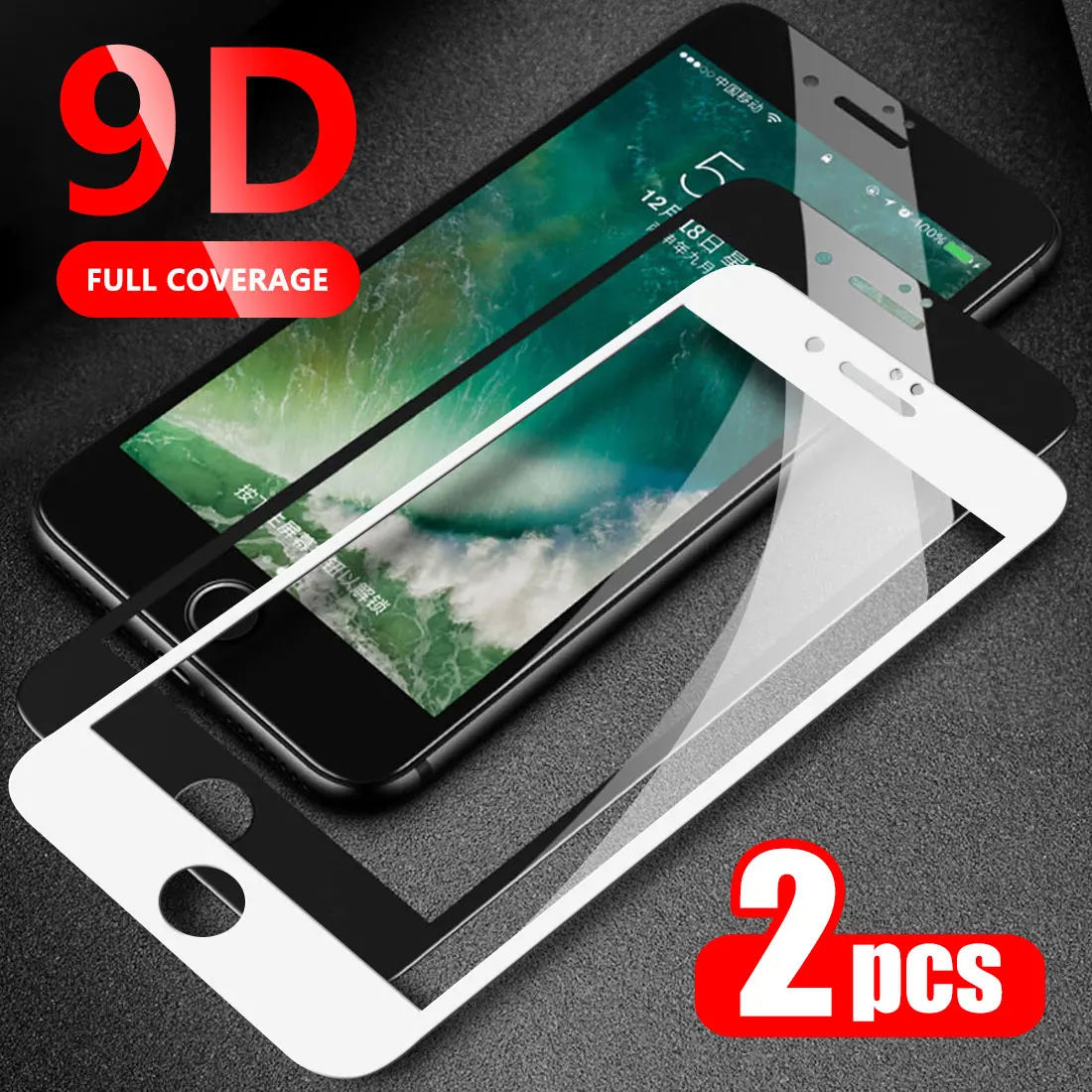 Купите 1 бесплатно 9D для iPhone 7 защитное полное покрытие 8 Apple series закаленное стекло