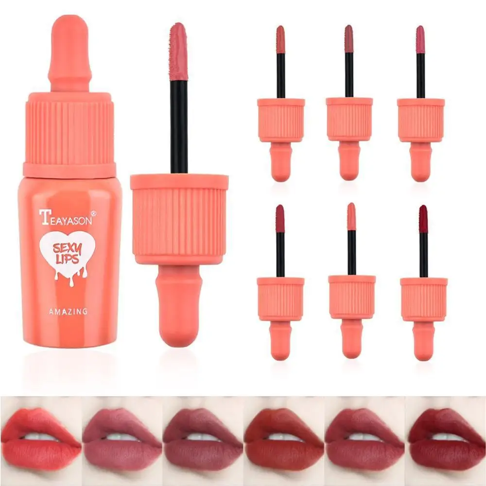 Матовая металлическая водостойкая помада долговечная 6 цветов телесный цвет