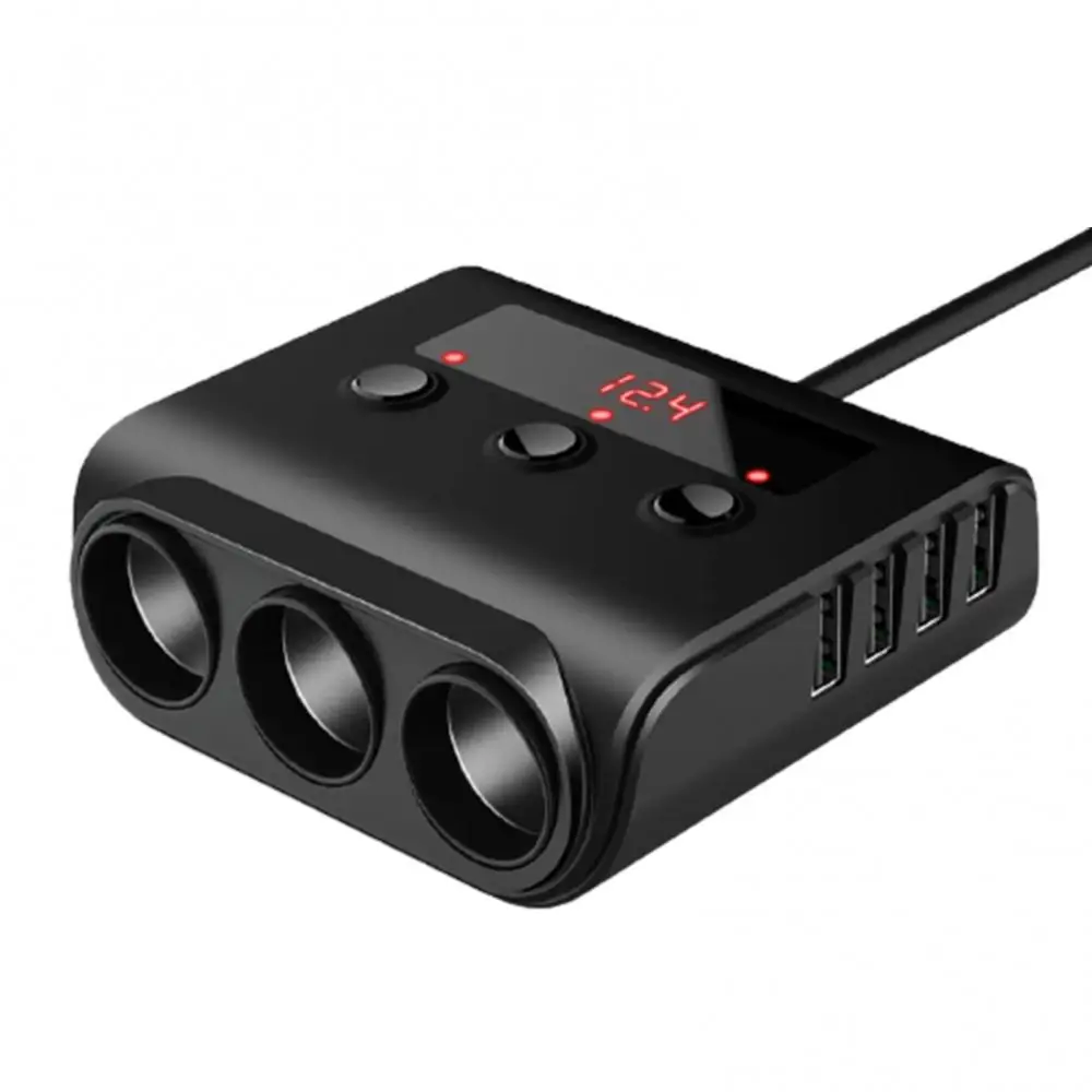 

Multifunctional Car Fast Charging Phone Charger with 4 USB Ports LED Indicator Automobiles Accessories