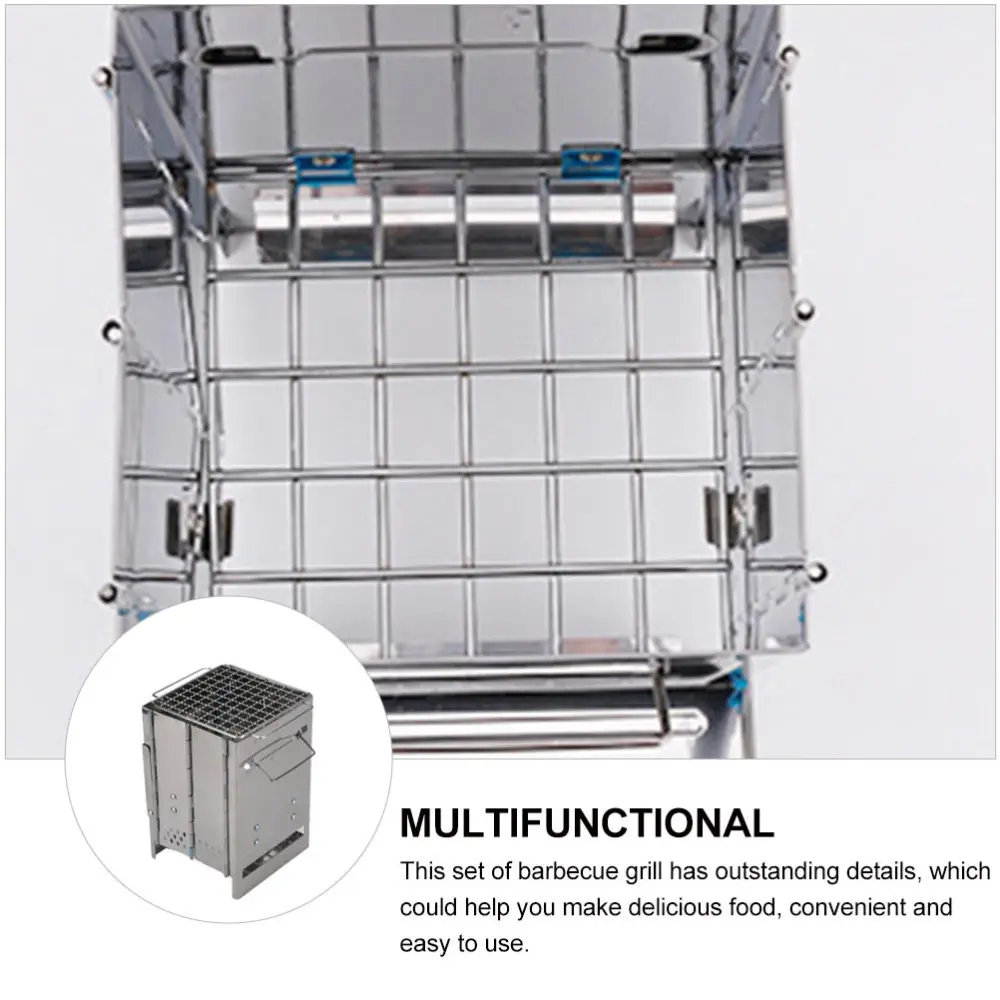 

1 Set of Picnic Barbecue Stove Foldable BBQ Grill Folding BBQ Stove (Silver)
