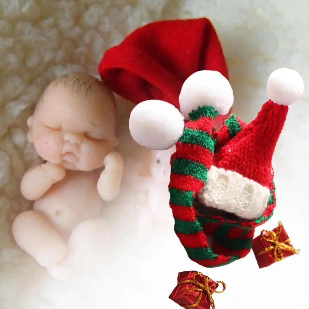 

4 шт. 1:12 миниатюрная Рождественская шапка и шарф украшение для кукольного домика аксессуары для кукол