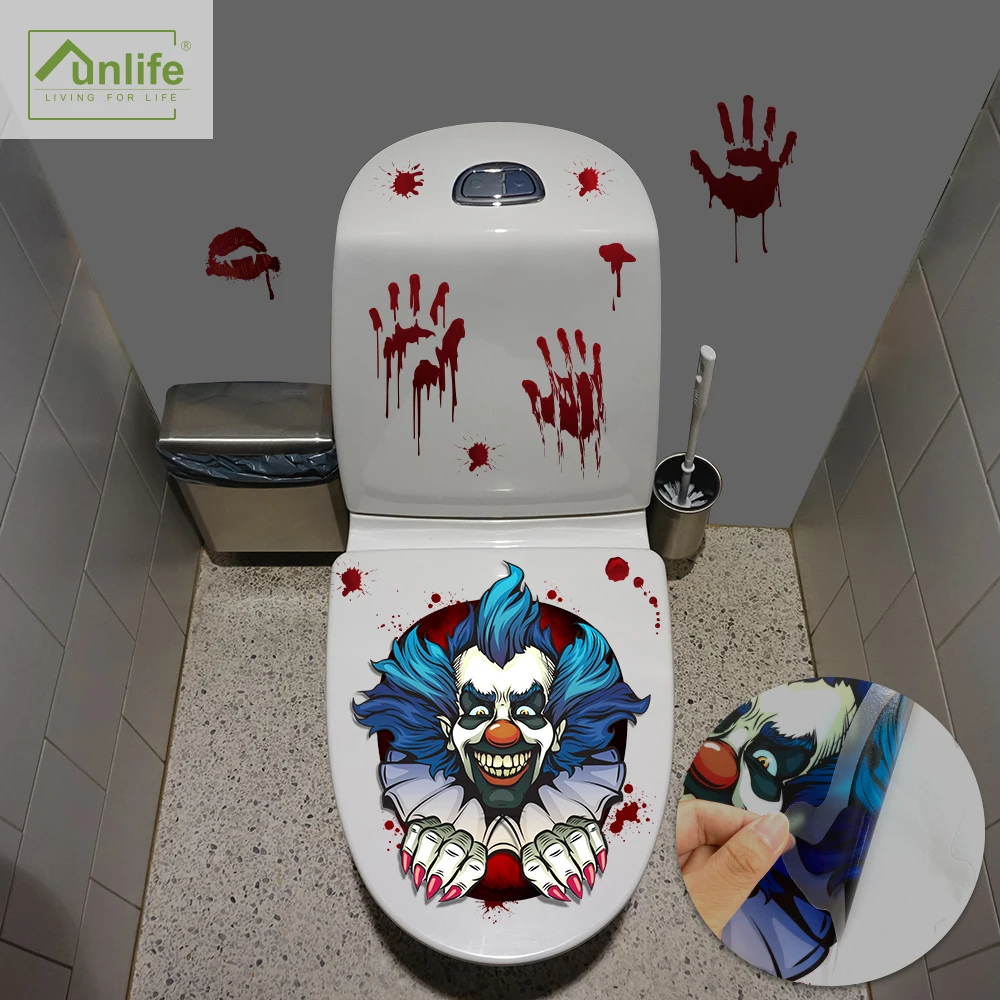 

Funlife® Clown Waterproof Wall Stickers Home Decor DIY Toilet Stickers Easy to Clean Self-Adhesive Bathroom Toilet Seat Stickers