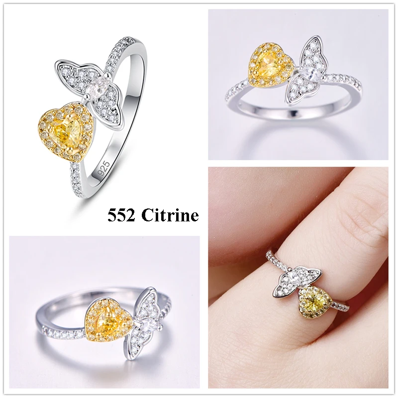 Изысканный Lingmei кольцо из стерлингового серебра с цветными бабочками для свадьбы