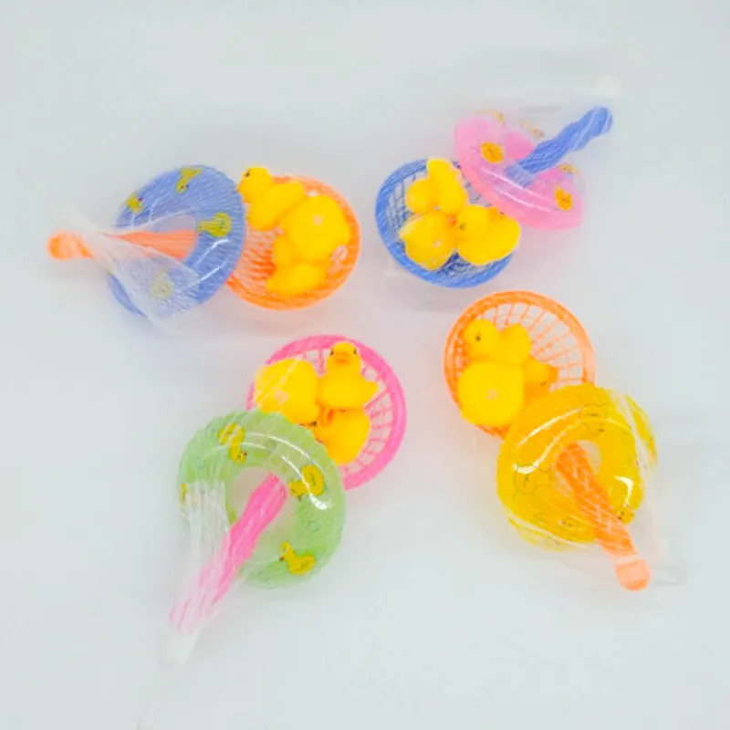 Детские моющие плавательные мини кольца резиновые желтые утки рыболовная сеть