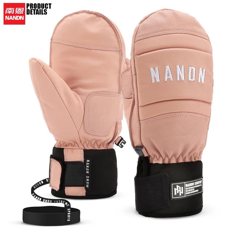 NANDN лыжные перчатки кожаные теплые водонепроницаемые ветрозащитные сноуборд для