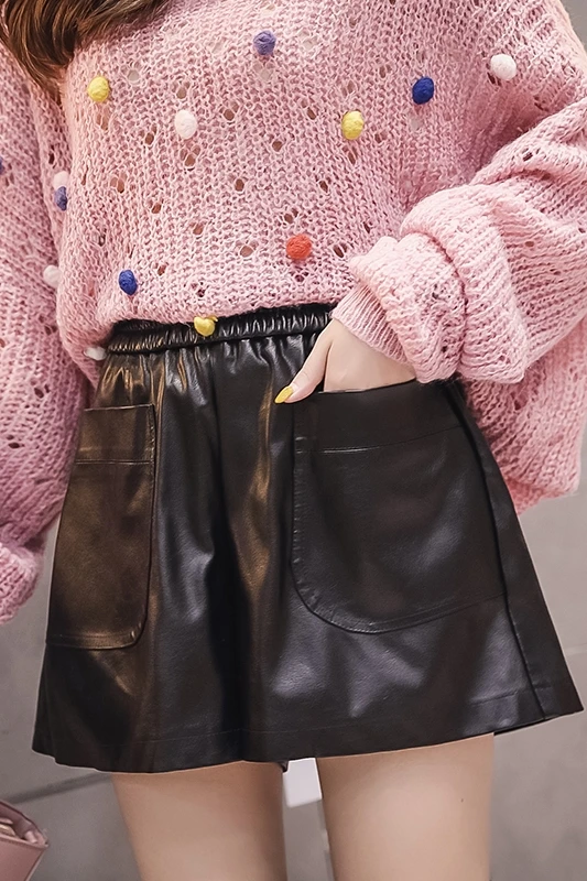 Новые кожаные трапециевидные шорты для женщин сексуальное женское нижнее белье