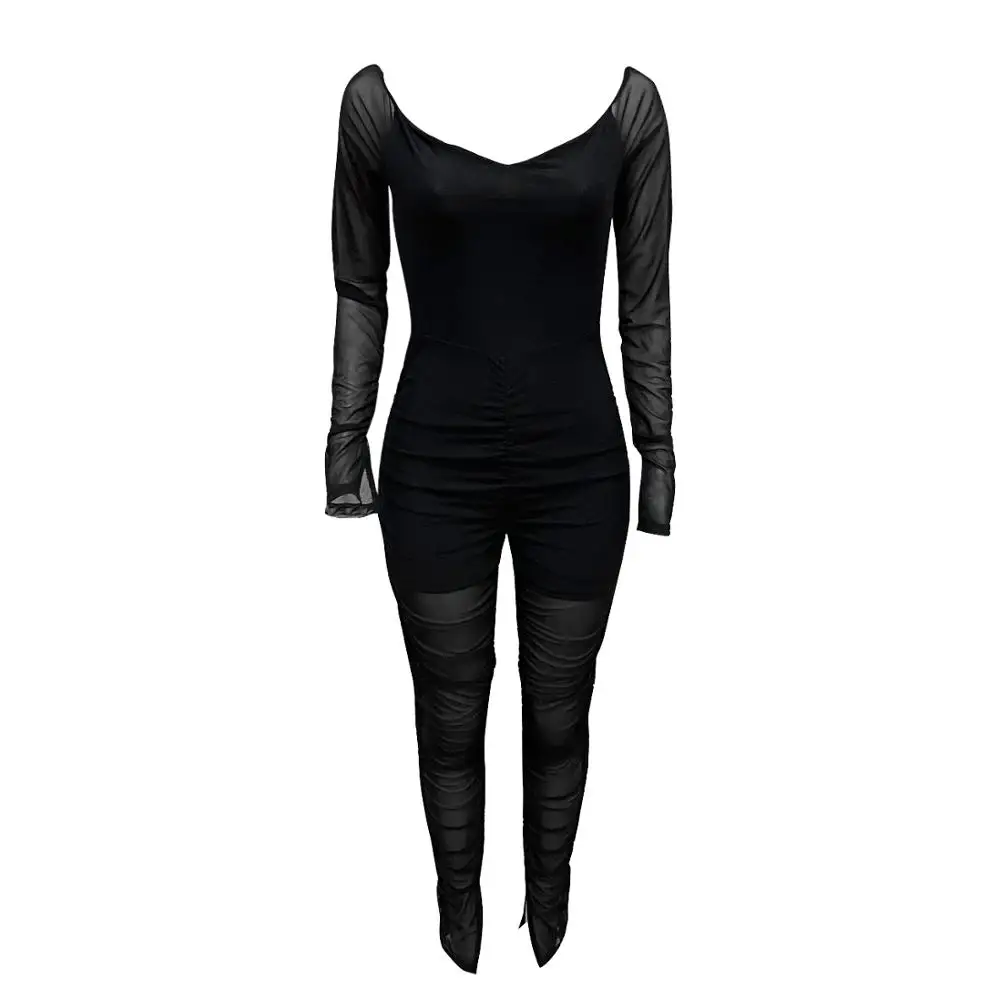 

One Piece Jumpsuits For Women Solid Color Stacked Ladies Jumpsuit Bodysuits Womens